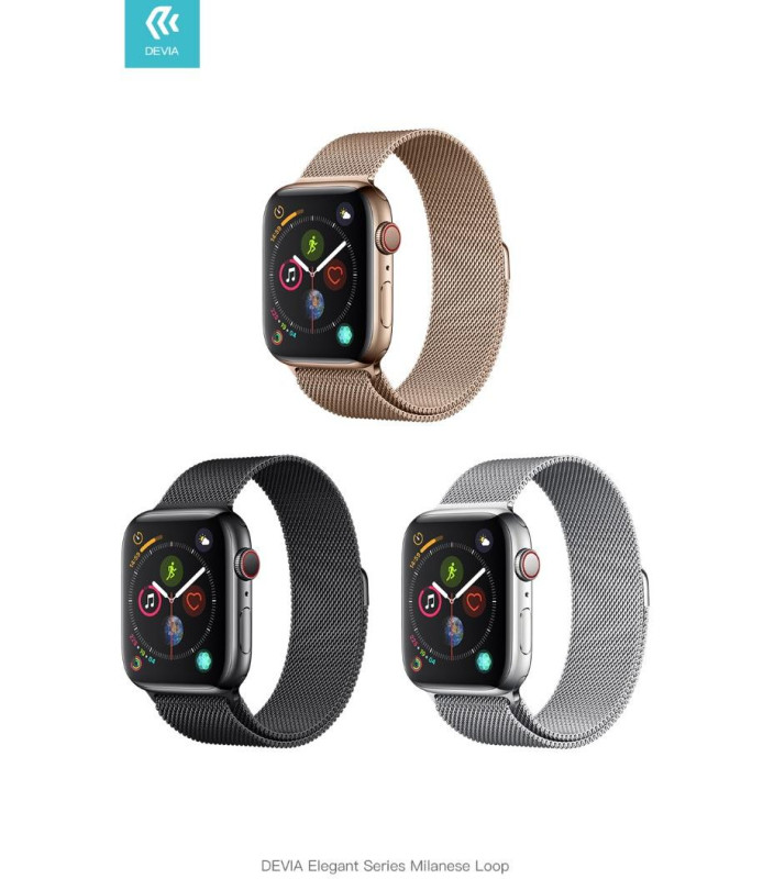 Cinturino per Apple Watch 4 serie 44mm Maglia Milano Silver