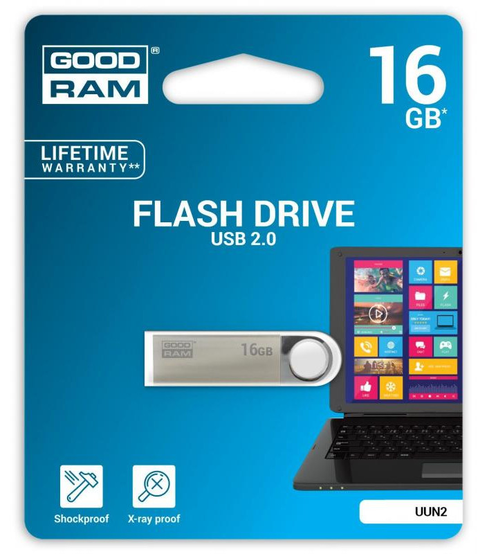 Pendrive GoodRAM 16GB UNN2 metal USB 2.0 - retail blister