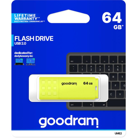 Pendrive GoodRAM 64GB UME2 yellow USB 2.0 - retail blister