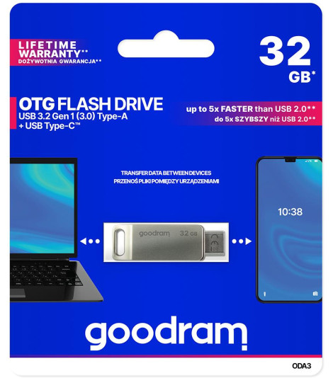 GoodRAM DUALDRIVE OTG 32GB USB 3.2 + type C