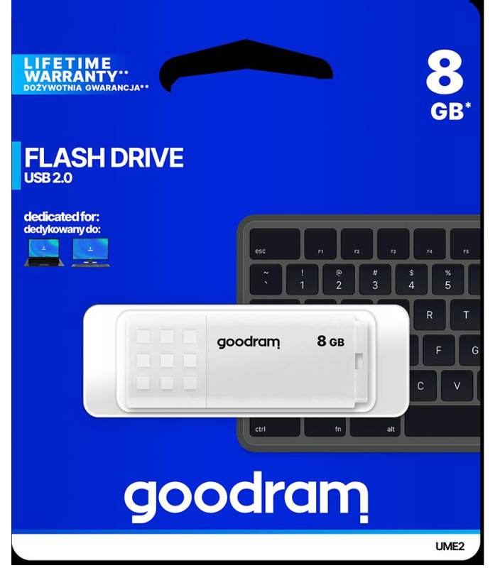 Pendrive GoodRAM 8GB UME2 white USB 2.0 - retail blister