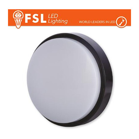 Plafoniera LED ROTONDA NERA 15W 3000K Ø180*55 IP54 