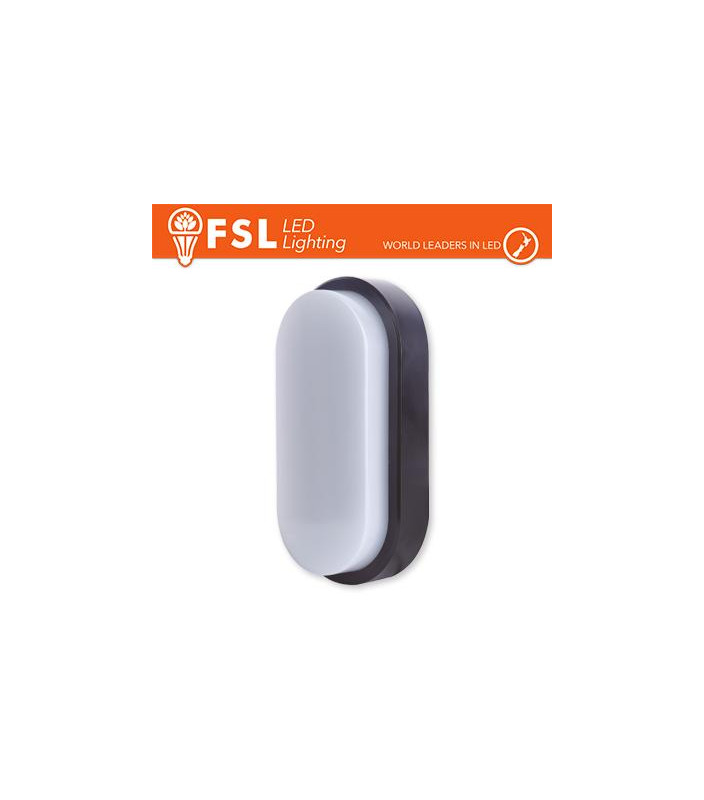 Plafoniera LED OVALE NERA 15W 3000K 55*100*200 IP54 