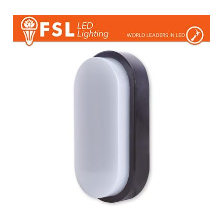 Plafoniera LED OVALE NERA 15W 3000K 55*100*200 IP54 