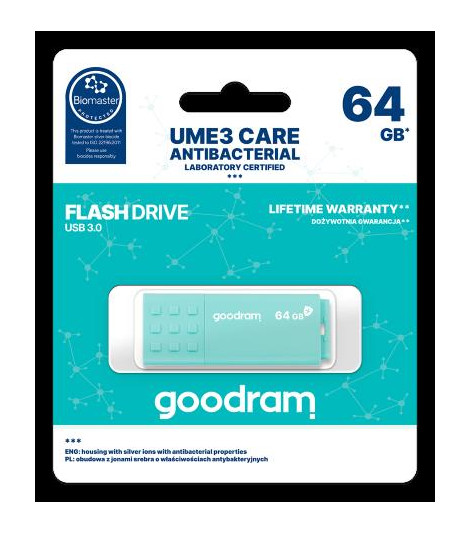 GOODRAM 64GB UME3 CARE - ANTIBATTERICA - USB 3.0