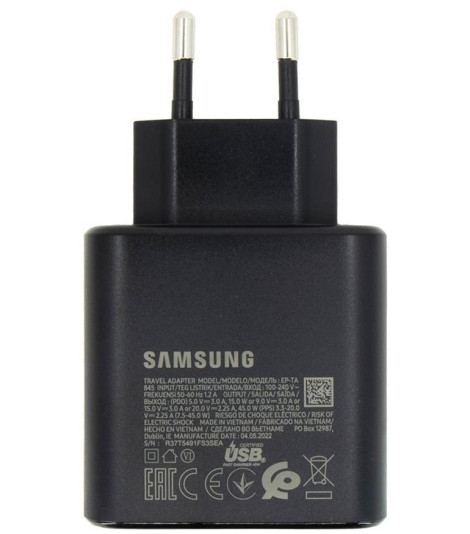 Carica Batteria Samsung EP-TA845EBE 5A. 45W IN BULK Nero