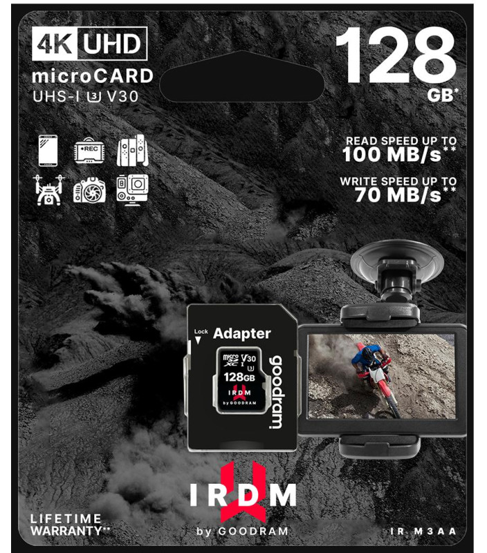 microSD 128GB CARD UHS I U3 + adapter - retail bliste