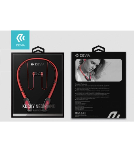 Auricolari Bluetooth Sport con Archetto Magnetico Rosso