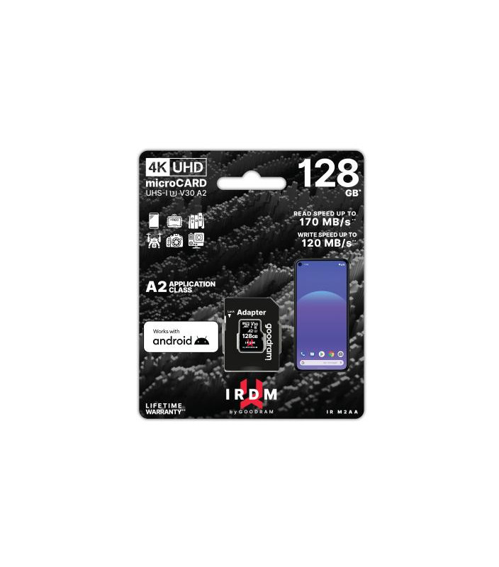 microSD IRDM by GOODRAM 128GB UHS I U3 A2 + adapter