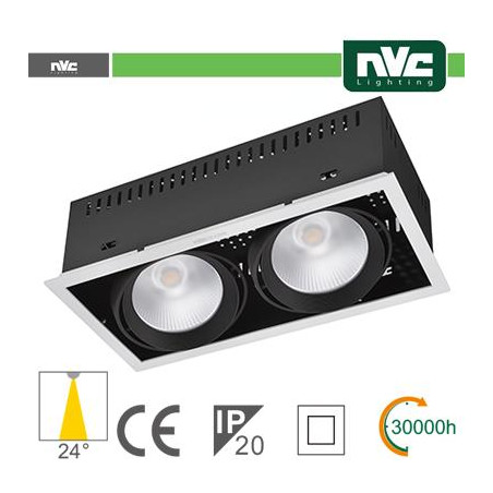 Incasso Multi lampada - 48w(2x24w) 3000k 3500lm24° CRI90