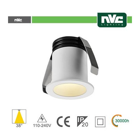 Punto Luce LED 2W 3000K 38° IP20 FORO:35mm