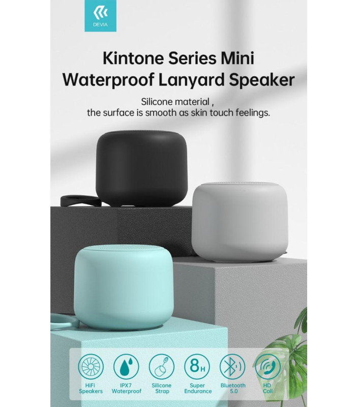 Altoparlante Bluetooth 5,0 5W in silicone Waterproof Grigio