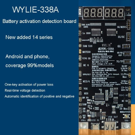 WYLIE WL-338A Scheda attivazione batterie iPhone e Android