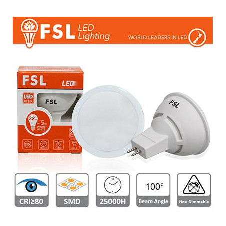 MR16 Lampadina LED - 6W 3000K 500LM 100º CRI80 DC 12V