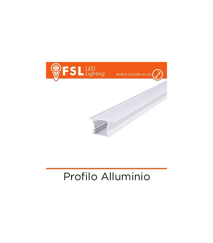 BARRA  ALLUMINIO 6063 - Incasso- 2m SILVER