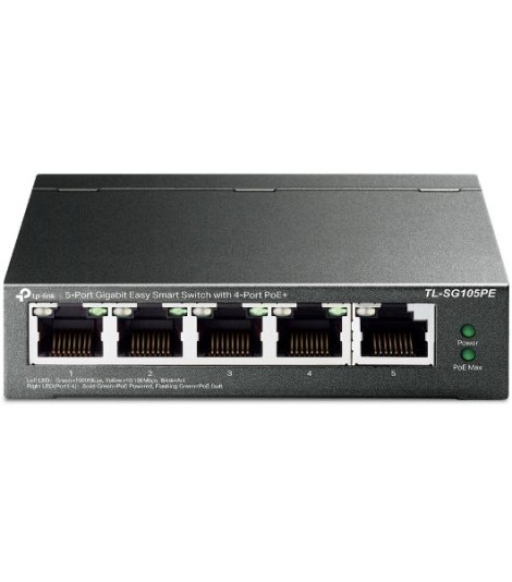Switch 5 port Gigabit con 4-Port PoE+ TP-Link TL-SG105PE