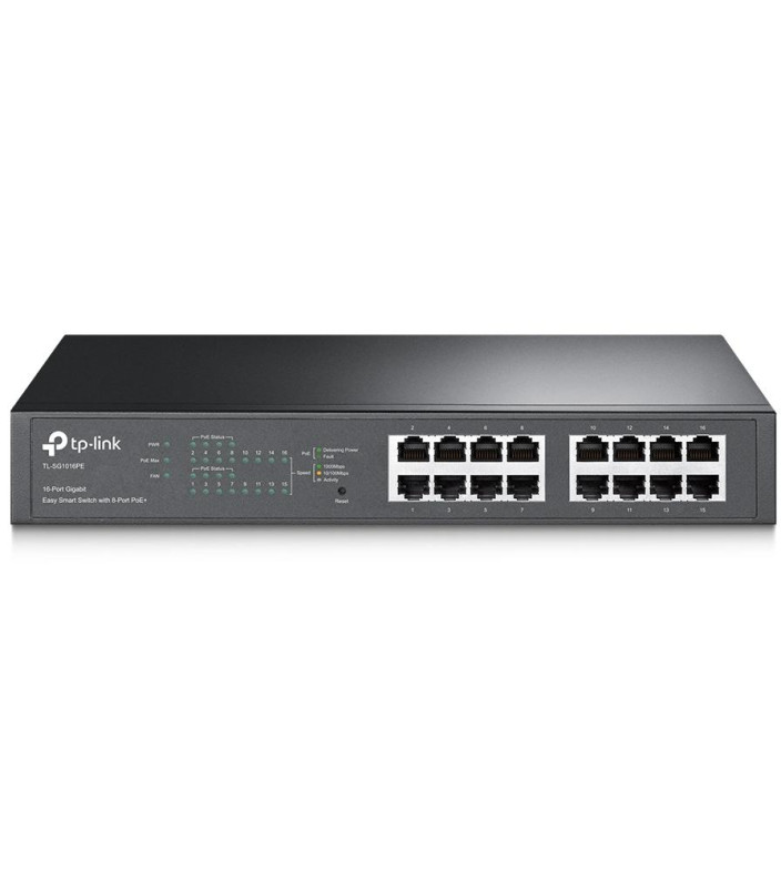 Switch 16 Porte Gbit 8 PoE 110W rack TP-Link TL-SG1016PE