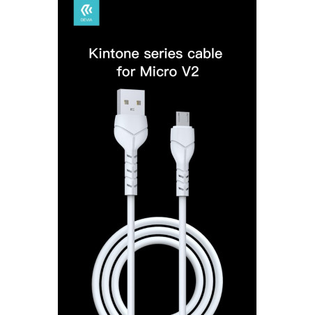 Kintone Cavo Micro Usb 5V 2.1A 1Mt Carica e dati Bianco