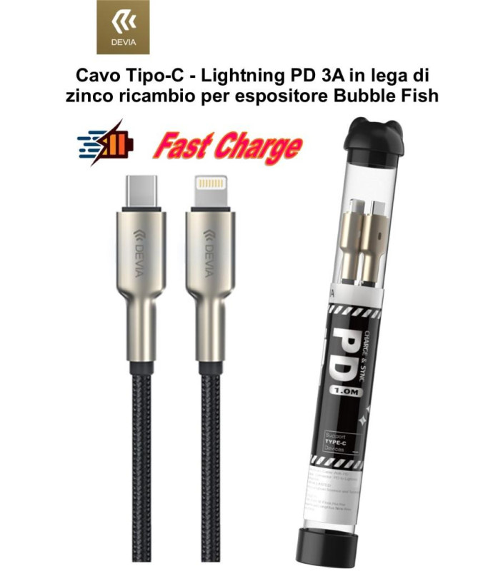 Cavo Bubble Tipo-C - Lightning lega zinco ricambio Espositor