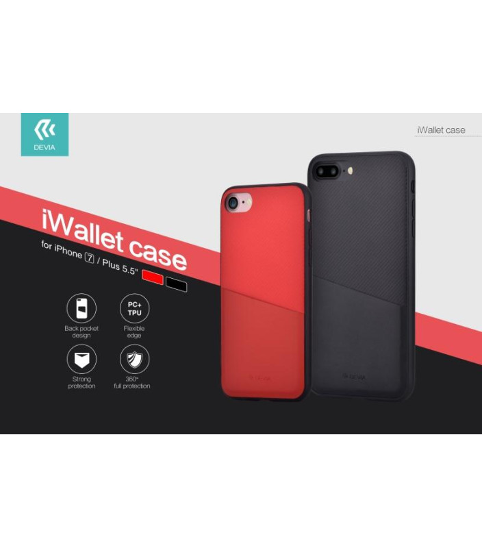 Cover Devia iWallet con Tasca per iPhone 7 & 8 Nera