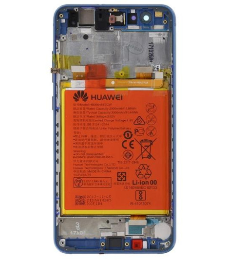 Huawei P10 Lite LCD Display + Batt + Frame Service Pack Blu