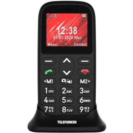 Telefono Telefunken S410 Senior GSM 2G Nero Monoblocco