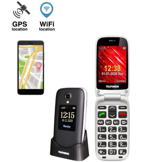 Cellulare Telefunken S560 senior 2G GPS Nero a conchiglia
