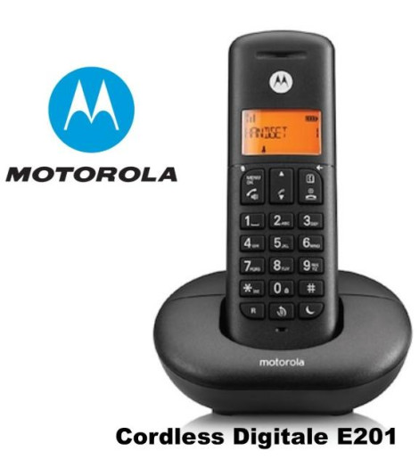 TELEFONO CORDLESS E201 MOTOROLA NERO