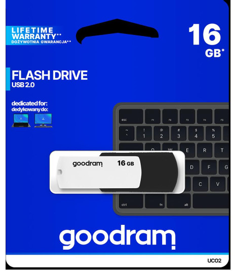 Pendrive GOODRAM Black-White 16GB USB 2.0 - retail blister