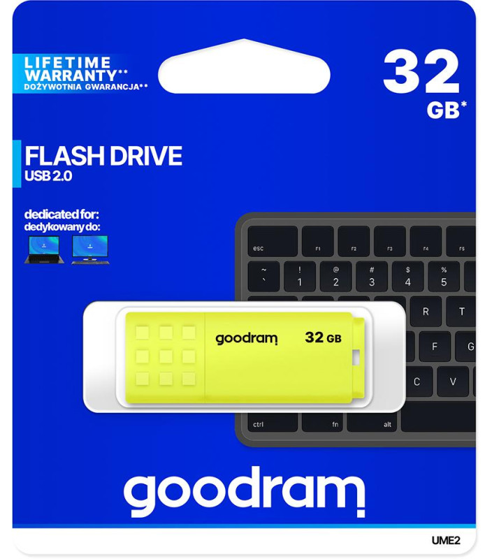 Pendrive GoodRAM 32GB UME2 yellow USB 2.0 - retail blister