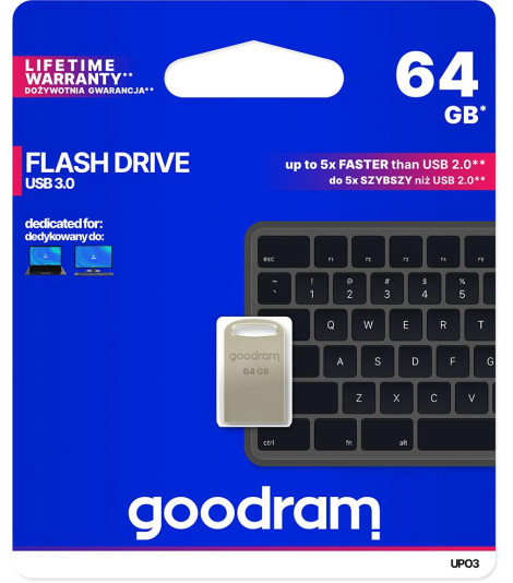 Pendrive metal GOODRAM POINT UPO3 64GB USB 3.0 - blister