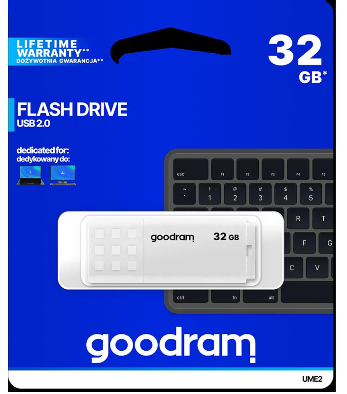 Pendrive GoodRAM 32GB UME2 white USB 2.0 - retail blister