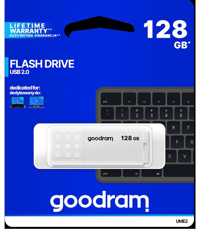 Pendrive GoodRAM 128GB UME2 white USB 2.0 - retail blister