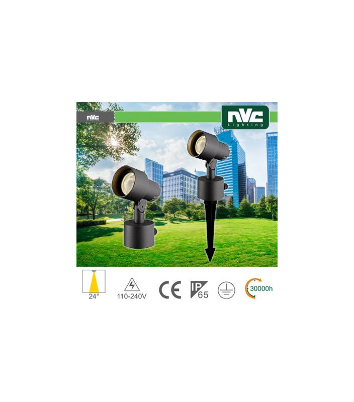 Faretto da giardino con picchetto 9W 3000K IP65 24°