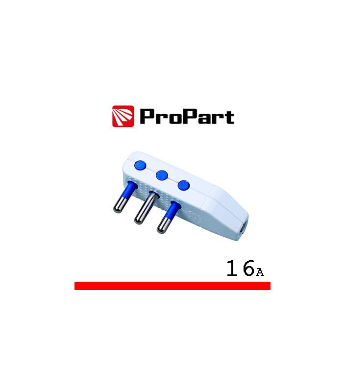 Spina 16A 2P+T uscita cavo 90° polybag