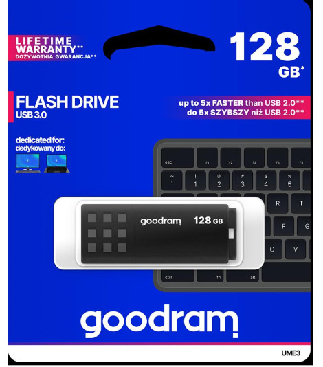 Pendrive GoodRAM 128GB BLACK USB 3.0 - retail blister