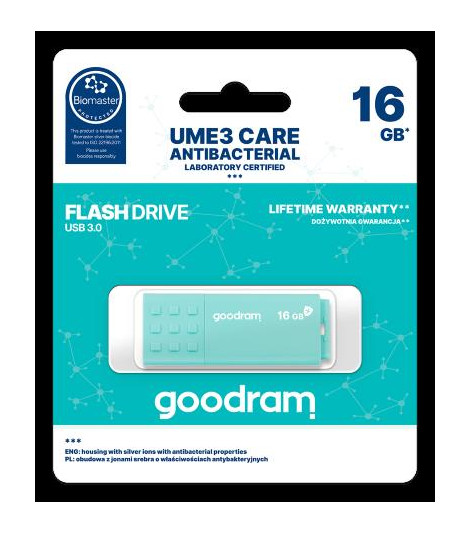 GOODRAM 16GB UME3 CARE - ANTIBATTERICA - USB 3.0