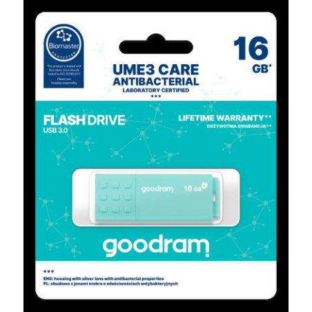 GOODRAM 16GB UME3 CARE - ANTIBATTERICA - USB 3.0