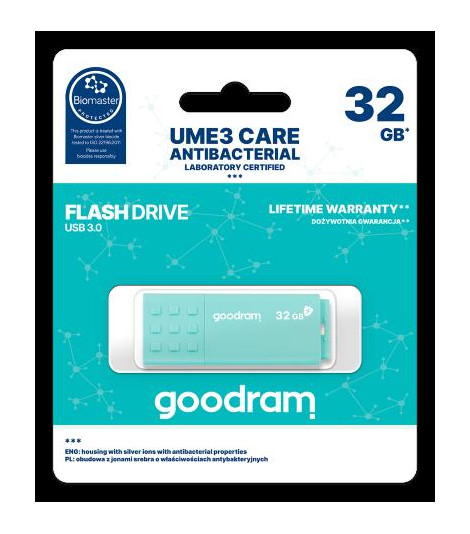 GOODRAM 32GB UME3 CARE - ANTIBATTERICA - USB 3.0