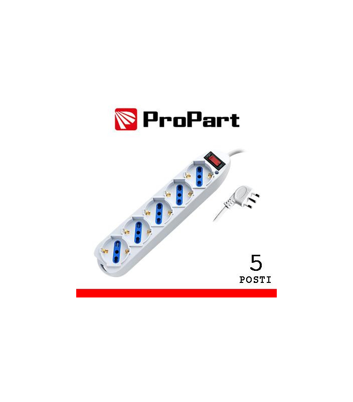 Multipresa 5pos bipasso/schuko spina10A +interr.