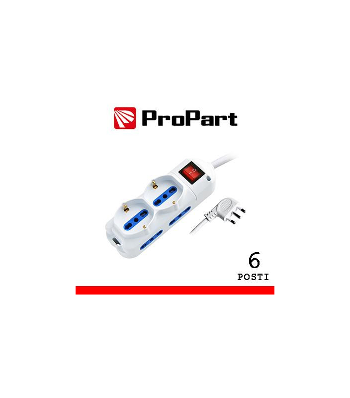 Multipresa 6pos bipasso + bipasso/schuko spina16A +interr.