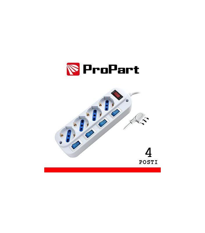 Multipresa 4pos bipasso/schuko spina16A +interr. multipli