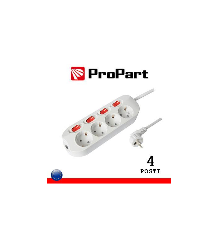 Multipresa 4pos Schuko spina Schuko +interr. multipli