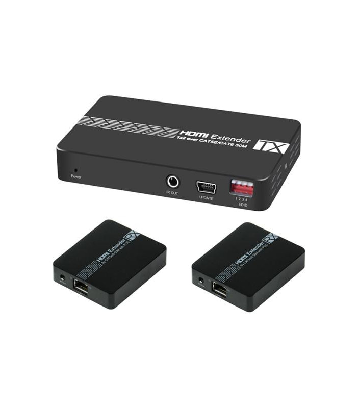 Splitter HDMI 1x2 con 2 Extender HDMI  3D 1080p@60Hz