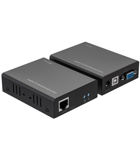 Kit TX-RX Extender VGA e USB,UTP a 300MT, 1080p@60Hz,Loopout