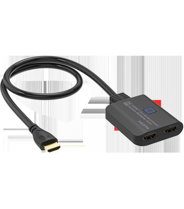 Switch HDMI 2x1, Splitter 1x2, 2 Bidirezionali, 8K@60hz