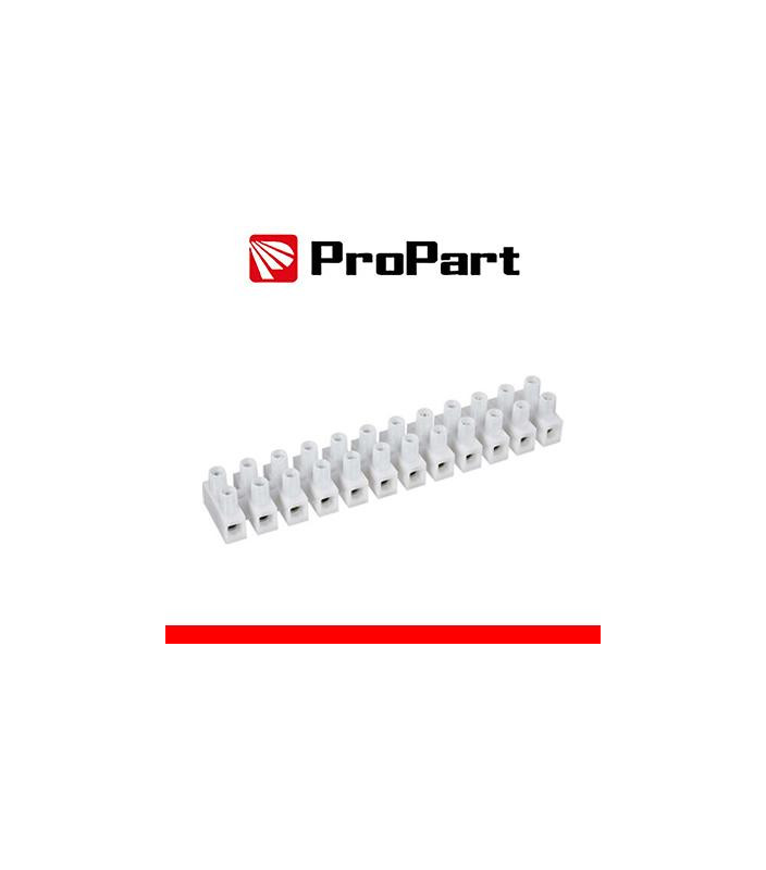 Morsettiera bianc 12poli 6A-6 mm2 forma a U 380V stecca10pz