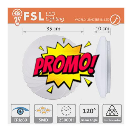 Plafoniera Motivo 26W - 3000K 1680LM 120º 350X100mm CRI80