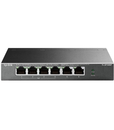 Switch desktop 6 port 10/100Mbps con 4 porte PoE+ TL-SF1006P