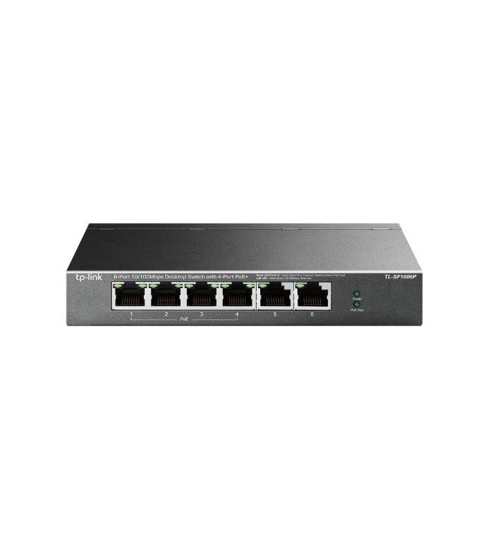 Switch desktop 6 port 10/100Mbps con 4 porte PoE+ TL-SF1006P